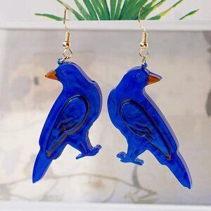 Blue Bird Dangle Earrings